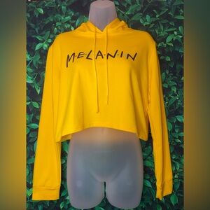 Yellow cropped hoodie size - medium